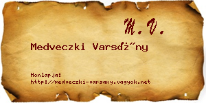 Medveczki Varsány névjegykártya
